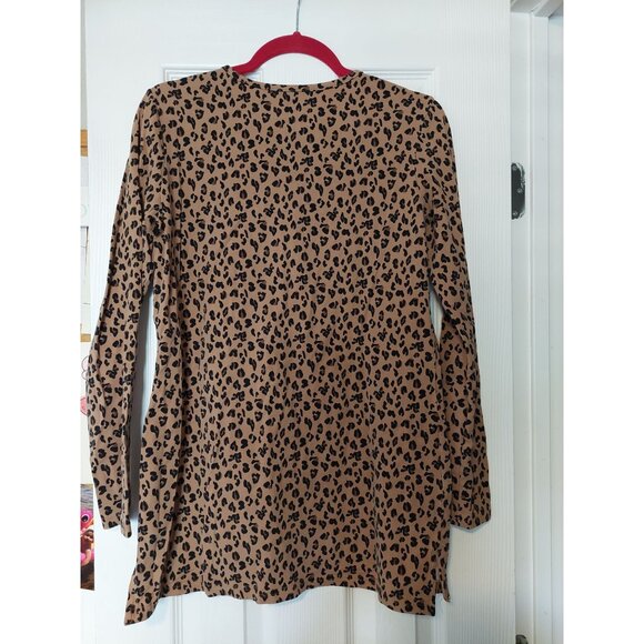 Marleylilly Womens Leopard Print Long-Sleeve Top Medium - Picture 3 of 3